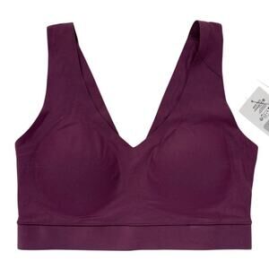 Chantelle Soft Stretch Padded V Neck Bra Womens Size XS Plum Red C16A10-01Y NWT